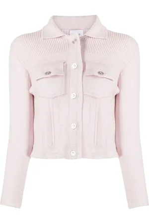Barrie Contrast-stitch knitted jacket