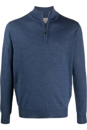 CANALI Zipped funnel-neck pullover