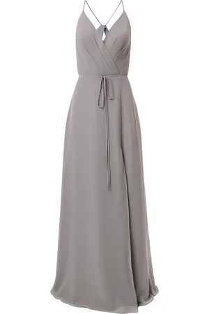 Marchesa Notte V-neck tie waist evening gown