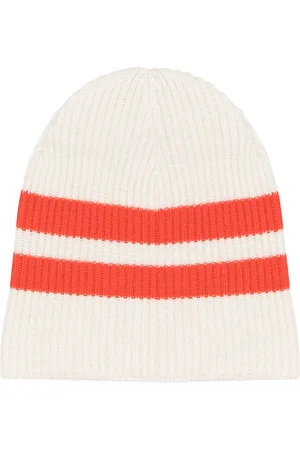 Cashmere In Love Striped ribbed-knit beanie