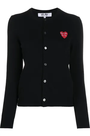 Comme des Garçons Overlapping heart wool cardigan