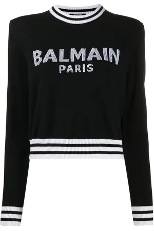 Balmain Intarsia-knit logo jumper
