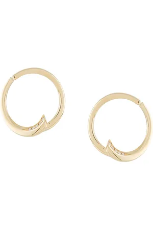 LE STER 18kt yellow diamond Pin Wheel hoop earrings