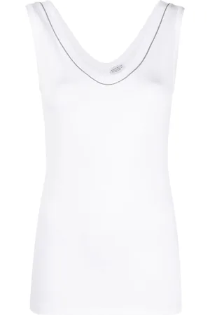Brunello Cucinelli Crystal-detail vest top