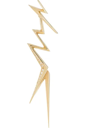 LE STER 18kt yellow diamond Thunderflash jacket and right ear stud earring