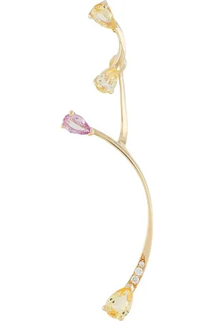 LE STER 18kt yellow diamond Lemon Flare left ear stud with Rose More jacket