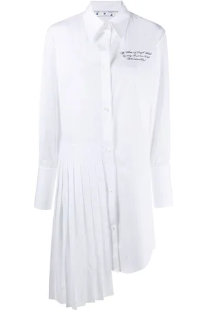 OFF-WHITE Embroidered logo shirt dress