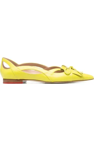 Scarosso Bow-detail pointed-toe ballerina shoes