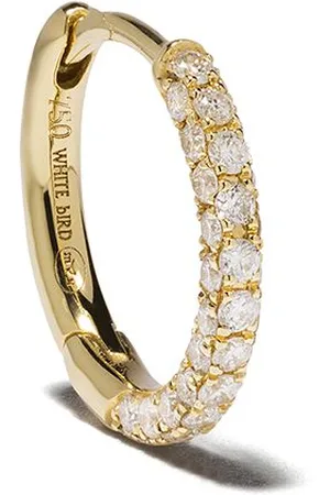 We by White Bird 18kt yellow Giulia diamond single hoop