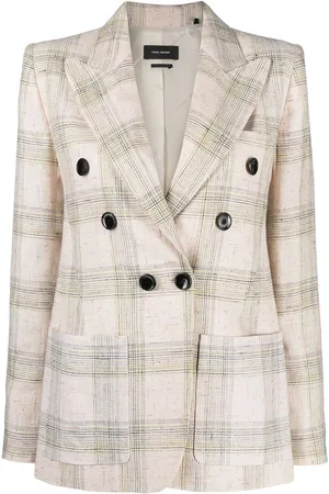 Isabel Marant Lenora check-print double-breasted jacket