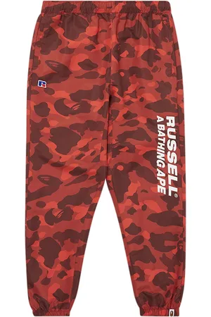 A Bathing Ape X Russell Athletic Color Camo track pants