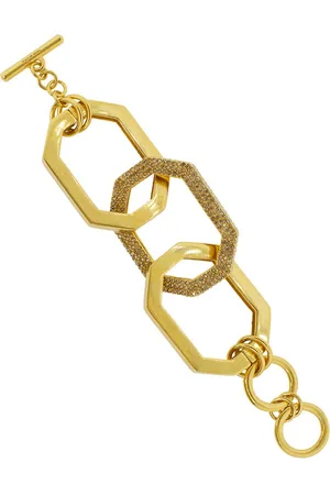 Oscar de la Renta Oversized elongated octagon link bracelet