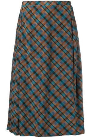 Saint Laurent Plaid pleated skirt