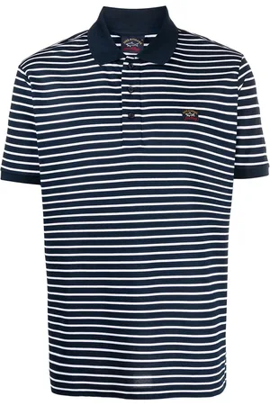 Paul & Shark Patch-detail stripe polo shirt