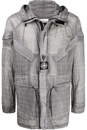 Stone Island Abstract-print hooded lightweight jacket