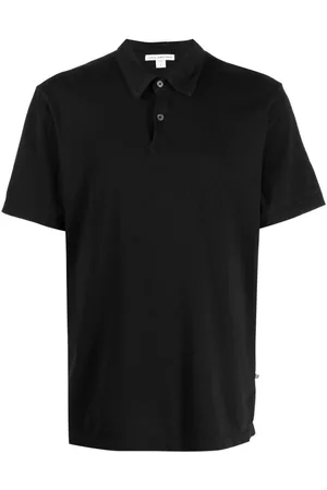 James Perse Sueded-jersey polo shirt
