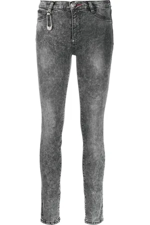 Philipp Plein High-waisted cotton jeggings