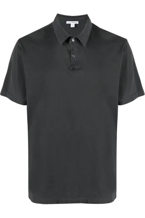 James Perse Sueded-jersey polo shirt