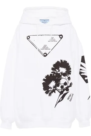 Prada Graphic-print drawstring hoodie