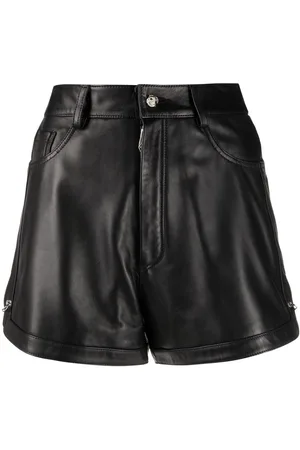 Philipp Plein Pin-embellished leather shorts