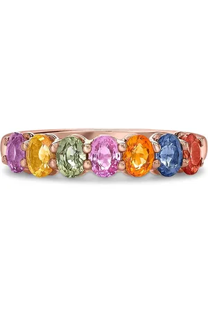 Pragnell 18kt rose gold sapphire Rainbow ring