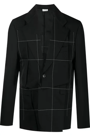 Comme des Garçons Contrast stitch asymmetric blazer