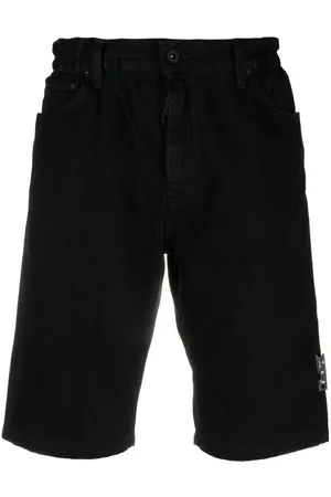 OFF-WHITE Logo-belt denim shorts