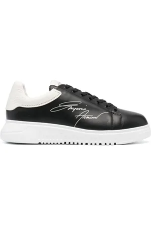 Emporio Armani Signature logo-print leather sneakers