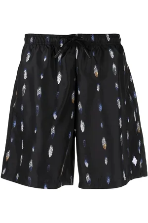 MARCELO BURLON Feather-print swim shorts