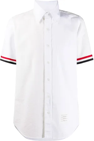 Thom Browne RWB-stripe short-sleeve shirt