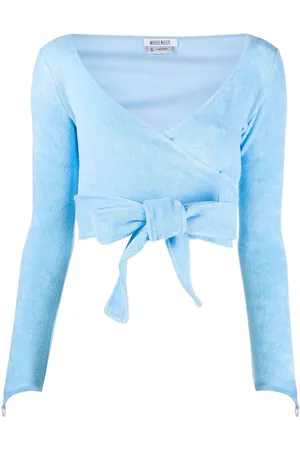 Maisie Wilen Knitted wrap crop top