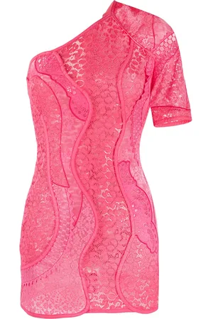 Stella McCartney One shoulder lace mini dress
