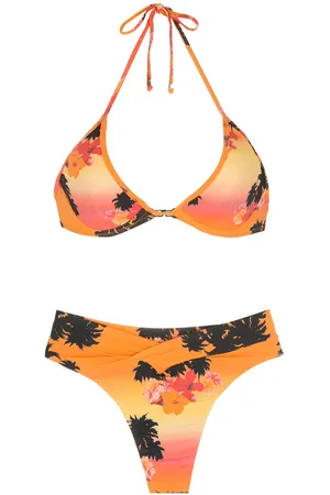 AMIR SLAMA Print Ilha de Hibiscus bikini set