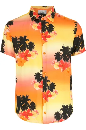 AMIR SLAMA Tropical print short-sleeve shirt