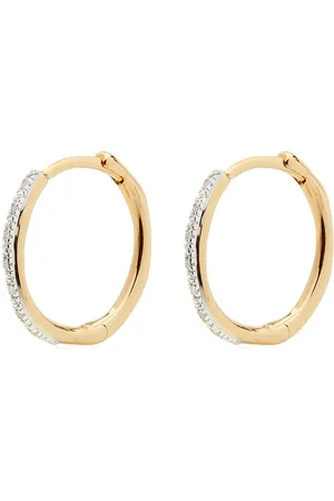 Monica Vinader 18kt vermeil Riva Wave hoop diamond earrings