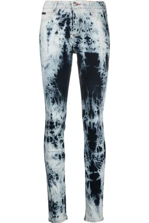 Philipp Plein High-waisted acid-wash jeggings