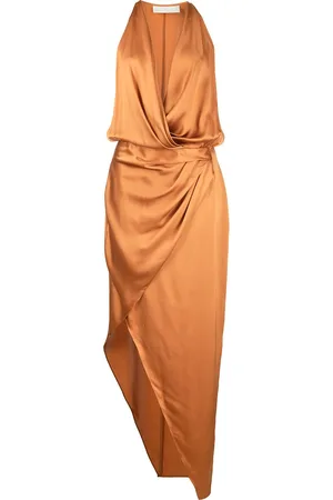 Michelle Mason Asymmetric halterneck silk dress