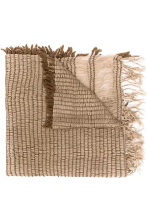 Issey Miyake 2000s woven fringed scarf