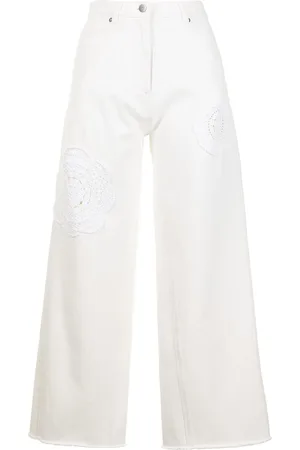 GOEN.J Crochet-detail wide-leg jeans