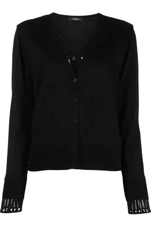 GOEN.J Lace-panelled V-neck cardigan