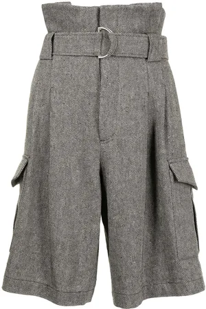 GOEN.J Belted paperbag-waist bermuda shorts