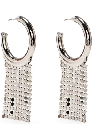 Paco rabanne Mesh-trimmed hoop earrings