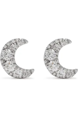 DJULA 18kt white gold diamond Moon earrings