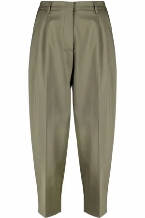 BLANCA Pressed-crease cropped trousers