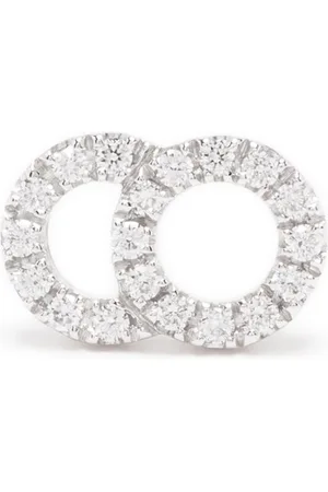 COURBET 18kt recycled white gold CELESTE small laboratory-grown diamond pavé set mono stud earring
