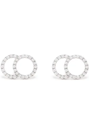COURBET 18kt recycled white gold CELESTE large pavé laboratory-grown diamond set stud earrings