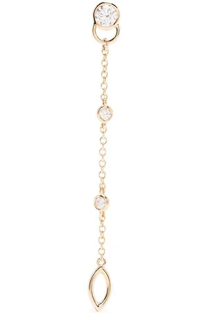COURBET 18kt recycled yellow CO laboratory-grown diamond mono hanging earring