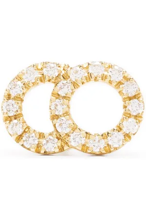 COURBET 18kt recycled yellow Celeste small pavé laboratory-grown diamond set mono stud earring