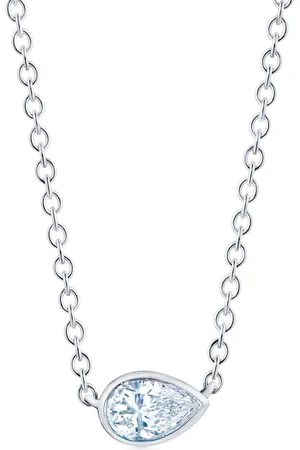 Kwiat 18kt gold side-set pear shape diamond pendant