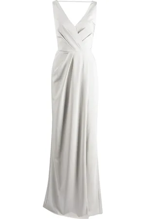 Marchesa Notte Cowl-detail floor-length gown